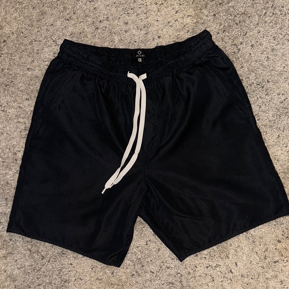 Empyre Black Athletic Shorts with White Drawstring